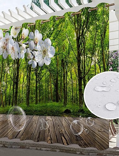  Wasserdichte Outdoor Vorhang Außenvorhänge für die Hochzeitsterrasse im Innenbereich, dicke Sichtschutz-Ösenvorhänge für Hochzeitsschlafzimmer, Wohnzimmer, Veranda, Pergola, Cabana