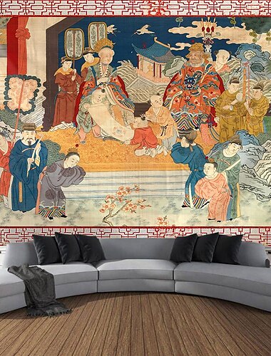  Chinesischer Bildschirm hängende Wandteppich-Wandkunst, große Wandteppich-Wanddekoration, Fotografie-Hintergrund, Decke, Vorhang, Zuhause, Schlafzimmer, Wohnzimmer, Dekoration
