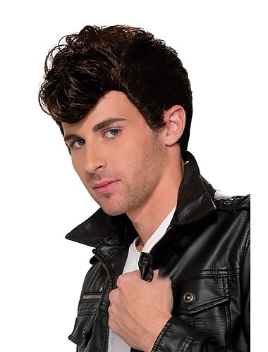  Novedades Peluca de Grease de los años 50 Accesorio de disfraz Pelucas de fiesta de cosplay de carnaval