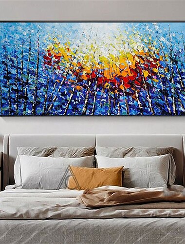  Mintura handgemachte abstrakte Baum-Landschafts-Ölgemälde auf Leinwand, Wandkunst, Dekoration, modernes Bild für Heimdekoration, gerolltes, rahmenloses, ungedehntes Gemälde