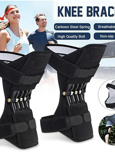  Almohadillas de apoyo para las articulaciones antideslizantes y transpirables, refuerzo de la rodilla, soporte para las articulaciones, almohadilla estabilizadora de resorte, rodillera para levantar el poder, piernas débiles y viejas, deportes para escala