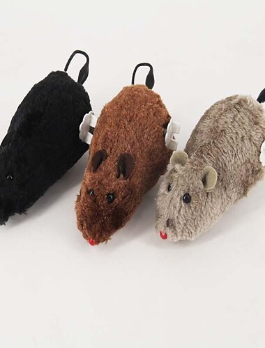 Simulierte kleine aufziehbare Plüschmaus, aufziehbare Maus, kann springen und mit dem Schwanz wedeln, Spielzeug für Hunde und Katzen im Großhandel