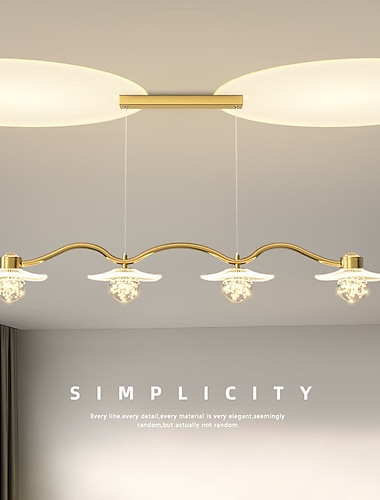  led pendentif lumière îlot de cuisine lumière or linéaire lumière éclairage plafonniers pendentif luminaire pour restaurant salle à manger salon bar 110-240v