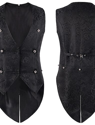  Süßer Stil Retro Vintage Punk & Gothic Mantel Weste Jacke Ren Faire Ärmellos Prinz Vampir Pestdoktor Herren Steampunk Weihnachten Halloween Karneval Erwachsene Weste Ganzjahres