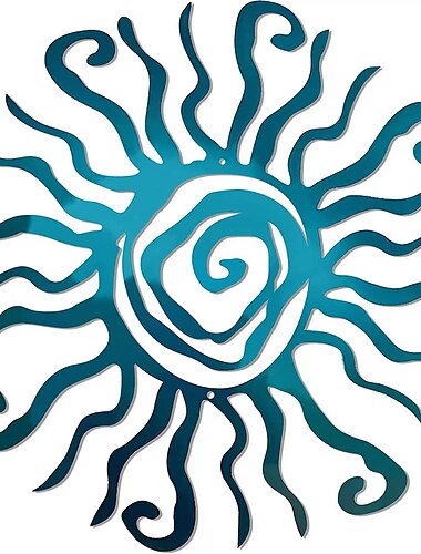  1pc verrückte Sonne Metall Wandkunst Außendekoration 27,9 cm rostfreie Wandskulptur ideal für Garten, Haus, Bauernhaus, Terrasse und Schlafzimmer