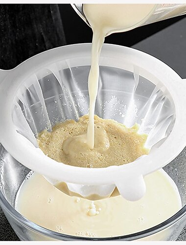  kjøkken ultrafin nylon netting sil mat yoghurt netting sil plast netting dørslag med håndtak mini saltlake reker separasjonsnett for filtrering juice juice melk honning