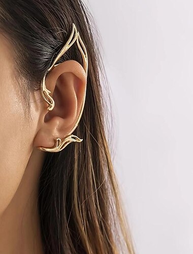  Boucles d'oreilles gothiques elfes pour femmes et filles mignon chat oreille wrap non percé fausses boucles d'oreilles pour cosplay partie cartilage oreille accessoires bijoux