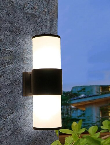  Moderne LED-Rohrwandleuchte für den Außenbereich, nach oben und unten, Dekor, 16 W, warmweiß, 3000 K, 1000 lm, Außenleuchten, Wandmontage, Veranda-Lampe, 110–240 V