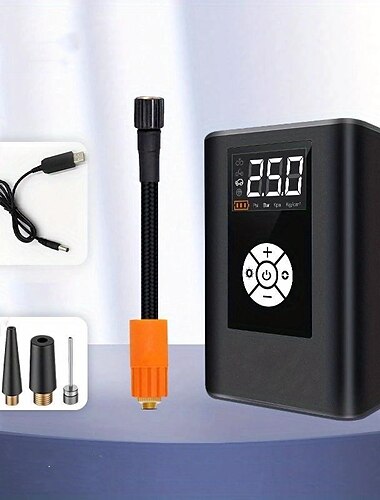  Drahtlose Auto-Luftpumpe, 120 W, 150 psi, tragbarer digitaler Luftkompressor, elektrische Auto-Pumpe, Reifenfüller für Auto, Motorrad, Fahrrad, Bälle