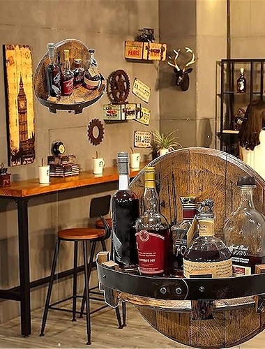  houten wijn geest display stand console item opslag aanrecht hanger decoraties