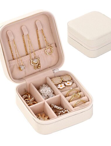  Reise-Schmuck-Organizer, Reise-Schmucketui, Reise-Schmuckkästchen, kleine Schmuck-Organizer-Box für Mädchen und Frauen