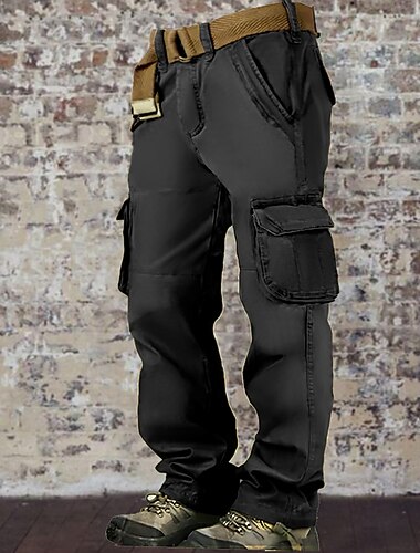  Per uomo Pantaloni Cargo Pantaloni Multi-tasche Semplice Indossabile Casuale Quotidiano All'aperto Moda Classico Giallo dell'esercito Verde militare