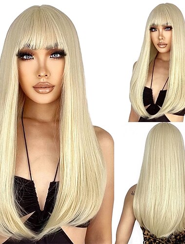  פאות אדומות לנשים פאה ארוכה ישרה עם פוני פאת בורדו סינטטית פאת קוספליי צבעונית לילדות שימוש במסיבת יומית פאות קרנבל 22 אינץ'