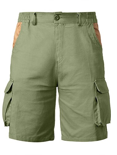  Herren Cargo Shorts Kurze Hosen Kurze Hose für Wanderer Tasche Glatt Komfort Atmungsaktiv Outdoor Täglich Ausgehen Modisch Brautkleider schlicht Schwarz Armeegrün