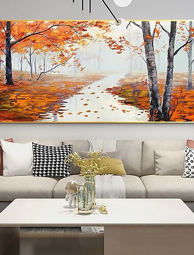  Handgefertigtes Ölgemälde auf Leinwand, Wandkunst, Dekor, originelle, farbenfrohe, farbenfrohe Bäume mit dicker Textur in voller Blüte für die Inneneinrichtung mit gespanntem Rahmen, ohne Malerei im