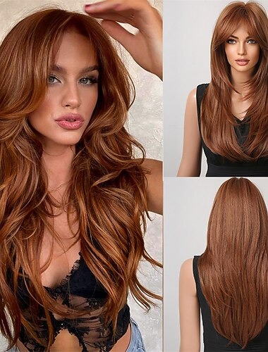  Ombre blonde Perücken mit Pony schulterlange aschblonde Perücke für Frauen gestufte Perücken dunkle Wurzeln synthetische Perücken für den täglichen Gebrauch Party 24IN Halloween Perücken
