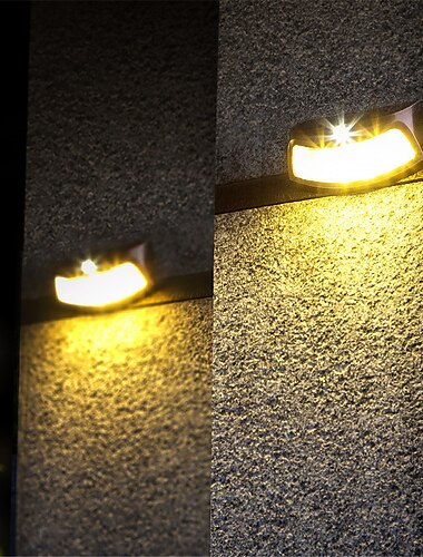  wandlampen op zonne-energie led-hekverlichting buiten waterdicht ip65 zonne-licht decor voor achtertuin patio stap muur tuin tuin