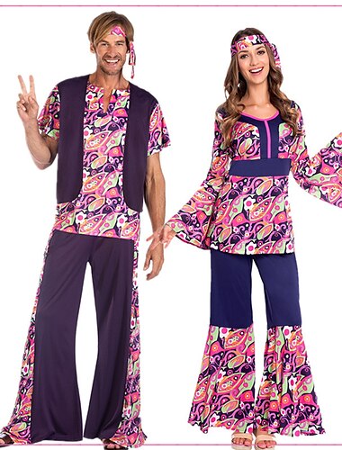  Cosplay Cosplay kostuum Kostuums voor koppels voor Halloween-groepen Abba-kostuum Volwassenen Voor heren Dames Retro vintage Jaren '70 Halloween Carnaval Maskerade Makkelijk carnavalskostuum
