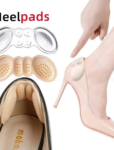 5 Pairs Silicone Heel Pads for Women Shoes Inserts Feet Heel Pain Relief Reduce Shoe Size Filler Cushion Padding for High Heels Lining
