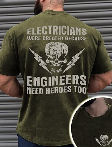  Herren Schädel Grafikdrucke Lustig T Shirt Grafischen T-Shirt 100% Baumwolle Kurzarm Grafik Hemd Schwarz Marinenblau Armeegrün Bequemes T-Shirt Urlaub Straße Modedesigner-Kleidung