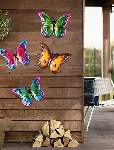  1 pieza de decoración de pared de metal de mariposa para decoración de jardín, decoración de patio, decoración de habitación, decoración de fiesta, decoración de arte de pared, decoración de patio,
