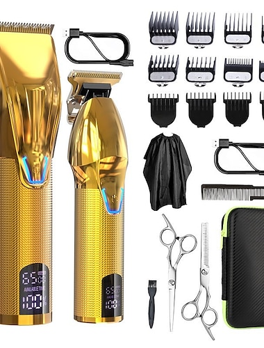  Hair Clipper And Hair Trimmer Kit Professional Hair Clippers For Men Cordless Barber Clippers Machine Rechargeable Outliner Trimmer Mens Beard Trimmer Electric Hair Cutting Grooming Kit
