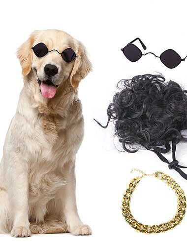  Hunde Katzen Halskette Haar Accessoires Sonnenbrillen Cosplay Lustig Winter Weich Waschbar Komfortabel Halloween Outdoor Halloween Casual Hundebekleidung for Bichon Frise Spitz kleines Haustier
