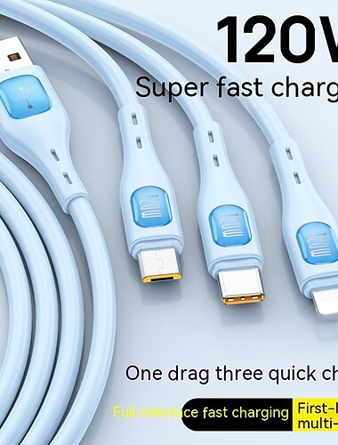  Дизайн 3 в 1 для Mac 120 Вт USB C Multi кабель для быстрой зарядки 3in1 несколько зарядных кабелей для телефонов USB C мульти кабель с типом c / micro usb / ip для samsung s23 s22 s21 для iphone 14 13