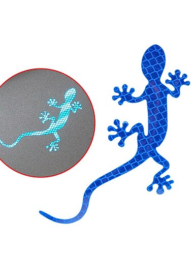  2 Stück Auto reflektierende Aufkleber Sicherheitswarnmarkierung Autos Auto Außenzubehör Nachtfahrwarnung Gecko Streifen Lichtreflektor