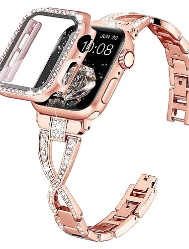  سوار مجوهرات متوافق مع Apple Watchband 38 مم 40 مم 41 مم 42 مم 44 مم 45 مم 49 مم مع حالة ستانلس ستيل استبدال حزام الساعة إلى iwatch Series Ultra 8 7 SE 6 5 4 3 2 1