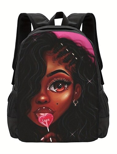  Graffiti-Mädchen-Rucksack für Teenager – flippige Urban-Art-Schultasche mit farbenfrohem Design für Jungen und Mädchen