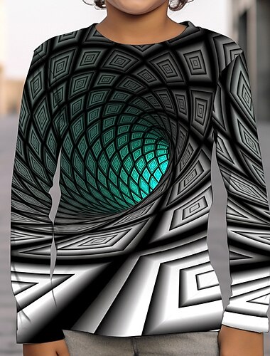  للصبيان 3D الرسم 3D طباعة تي شيرت كنزة مطبوعة كم طويل طباعة ثلاثية الأبعاد الصيف الربيع الخريف الرياضات موضة أناقة الشارع أطفال 3-12 سنة الأماكن المفتوحة فضفاض مناسب للبس اليومي عادي