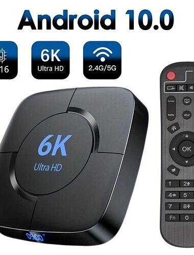  Tv-box 6k Smart Tv Box Media Player Hd 3d Netwerk Digitale Ondersteuning 2.4g & 5g Wifi Wlan Youtube Voice Assistant Set Top Box 2G+16G