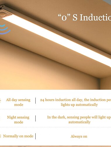  pir luz noturna com detecção de movimento ultrafina lâmpada noturna led inteligente usb recarregável três cores regulável armário de vinho guarda-roupa armário quarto cozinha corredor iluminação da