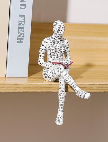  lezen boekenplank decor, lezen vrouw beeldje, hars standbeeld denker stijl, abstracte sculpturen beeldjes voor home decor moderne kantoor plank desktop