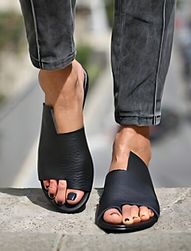  sandali da donna pantofole sandali piatti da spiaggia outdoor quotidiano spiaggia tinta unita estate primavera piatta punta aperta sandali neri grigi