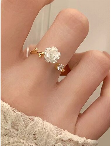  Femmes Bagues Mode Extérieur Fleuri Bague
