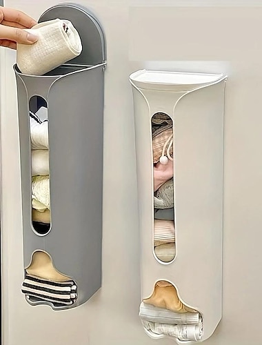 sokken & opbergdoos voor ondergoed, opbergdoos voor vuilniszakken, verzamelaar van plastic zakken, handige opbergtas voor aan de muur, extractietype, benodigdheden voor kledingorganisatie
