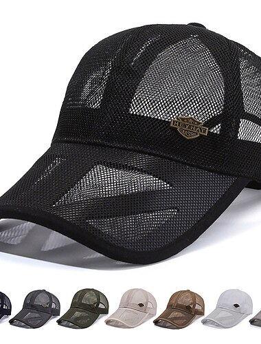  Unisexo Boné de beisebol Chapéu de sol Preto Branco Malha Viagem Estilo Praia Ao ar livre Férias Tecido Ajustável Filtro Solar Da Moda