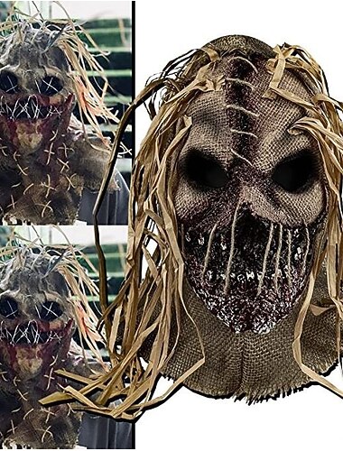  cosplay nieuwe horror back soul clown hoofddeksel linnen clown masker pasen aankleden skelet rekwisieten