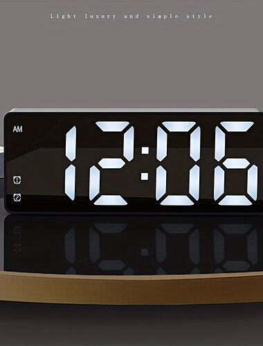  Digital Electronic Alarm Clock Large LED Alarm Clock With Temperature Display 12/24 Hours Snooze USB Plug Or AAA Power Supply Suitable For Bedroom And Living Room (No Batteries And Adapters)