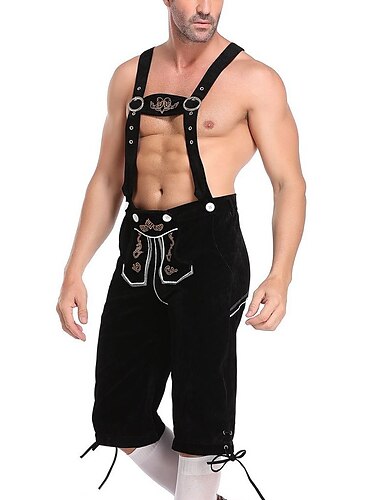  Karneval Oktoberfestbier Kostüm Lederhosen Tiroler Hut Alpenhut Bayerisch Deutsch München Wiesn Herren Stoff im traditionellen Stil