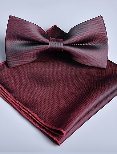  Bărbați Papion Mp buzunar Batistă Cravate Φιόγκος Pre-legat Funde Simplu Nuntă Petrecere de zi de nastere