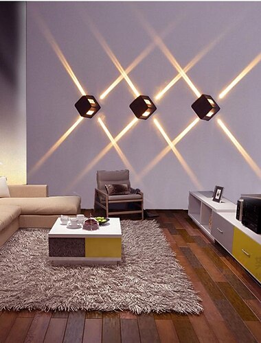  Aplique de pared led para exteriores, interior, cuadrado, contemporáneo, ip54, impermeable, de aluminio, lámpara de pared para pasillo, galería, porche, hotel, 85-265v