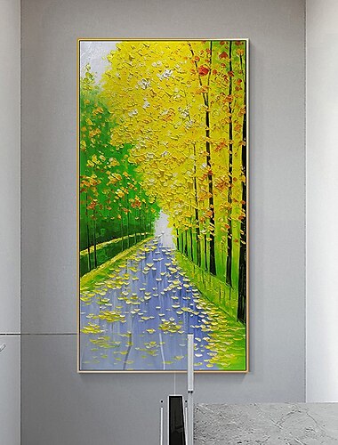  Pittura A Olio Fatta A Mano Dipinta A Mano Arte Della Parete Moderna Astratta Coppia Camminare Nella Foresta Paesaggio Decorazione Della Casa Arredamento Tela Arrotolata Senza Cornice Non Allungata