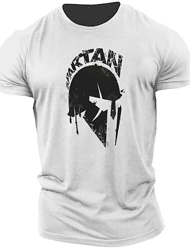  Herren Buchstabe Grafikdrucke T Shirt Grafischen T-Shirt 100% Baumwolle Kurzarm Grafik Hemd Weiß Grün Kaffee Bequemes T-Shirt Outdoor Straße Modedesigner-Kleidung
