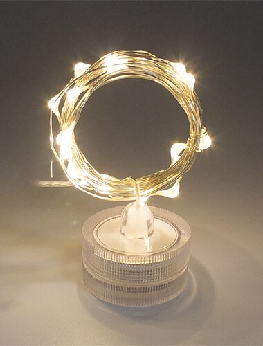  elegante Hochzeitsempfangsparty, 10 wasserdichte LED-Kerzen-Lichterketten, 1 m 2 m, Kupferdraht-Lichterkette, Girlande, tauchfähige Vase, Flasche, Lichterkette für Weihnachten, Hochzeit