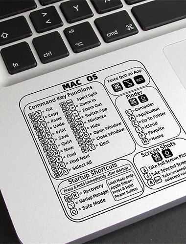  Referenz-Tastaturkürzel-Aufkleber, selbstklebend für PC, Laptop, Desktop-Verknüpfungsaufkleber für Apple, Mac, Chromebook, Fenster, Photoshop