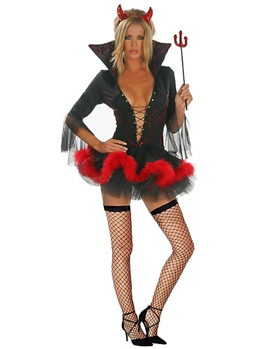  Diable Costume de Cosplay Costume de fête Bal Masqué Adulte Femme Tenue Déguisement Sexy Halloween Utilisation Soirée Halloween Halloween Mascarade mardi Gras Déguisements d'Halloween faciles