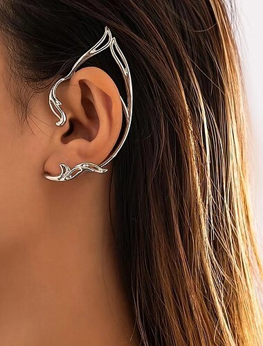  Boucles d'oreilles gothiques elfes pour femmes et filles mignon chat oreille wrap non percé fausses boucles d'oreilles pour cosplay partie cartilage oreille accessoires bijoux